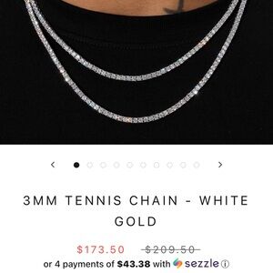 Elegant White Gold Tennis Chain Necklace